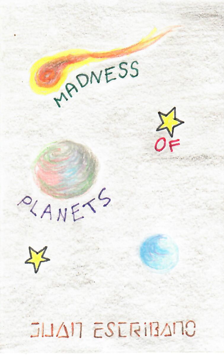 Pochette de sa cinquième démo tape, Madness of Planets datant de 1995 Pochette de sa cinquième cassette de démo, Madness of Planets.